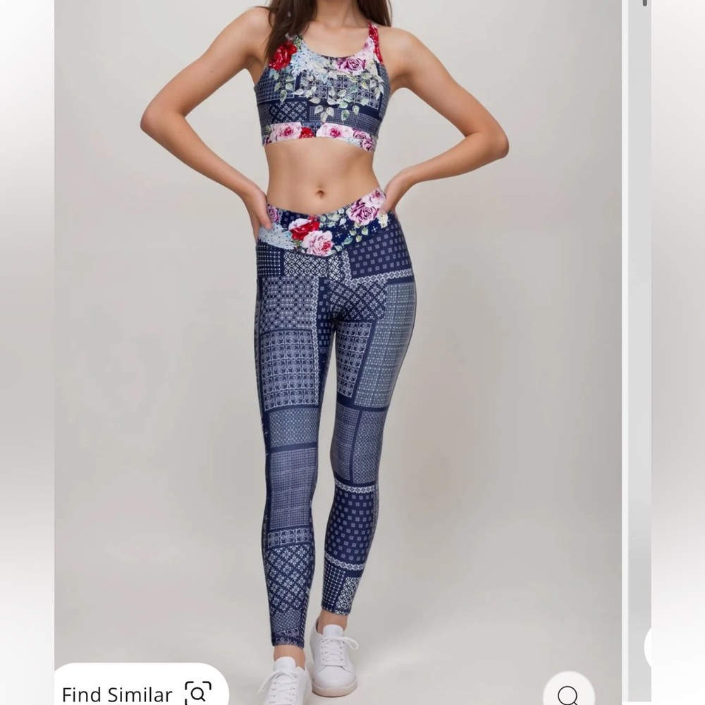 NWT Johnny Was Active Floral Pattern Leggings, Women's XS $210